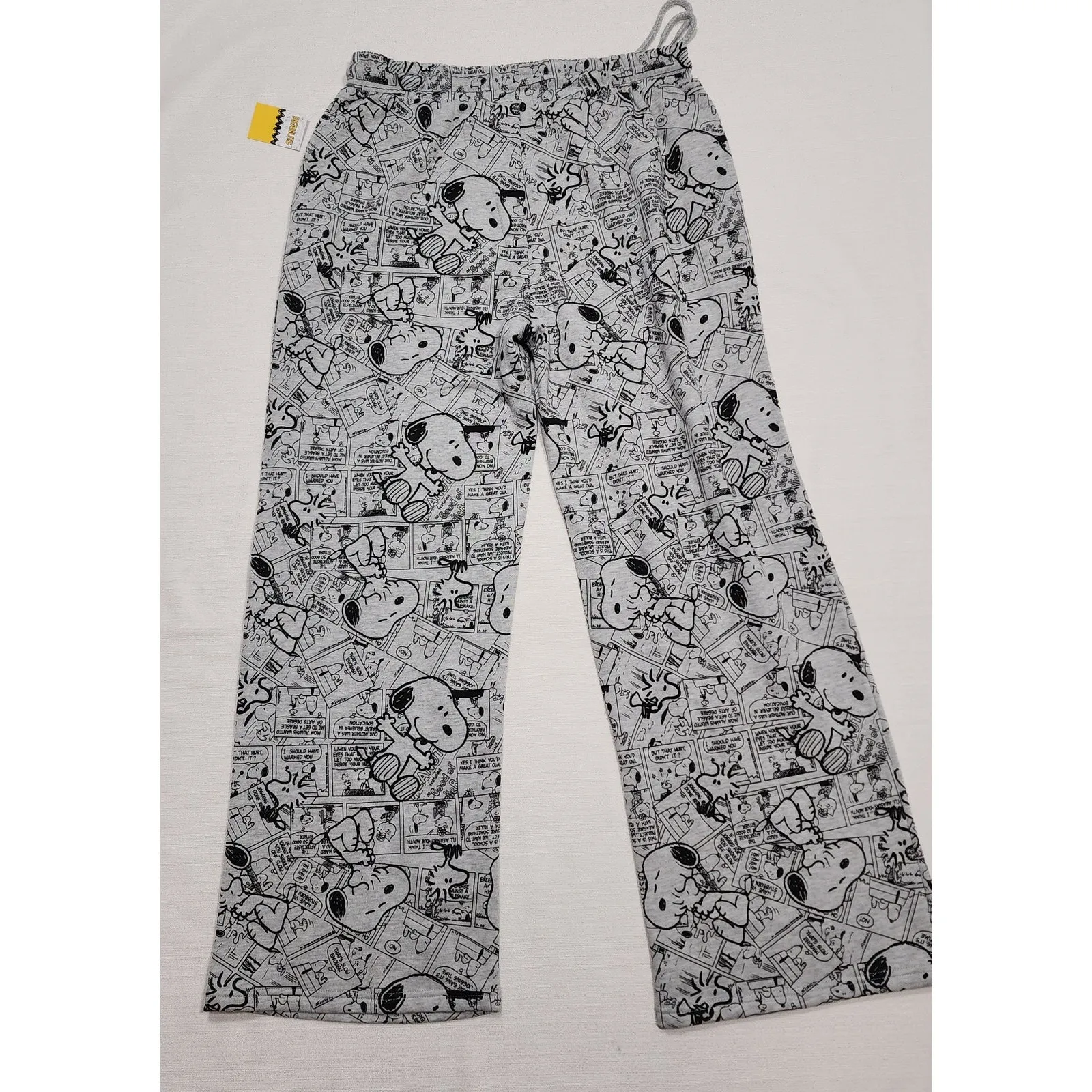 Snoopy comic sweatpants women XL NWT Gray - Image 2