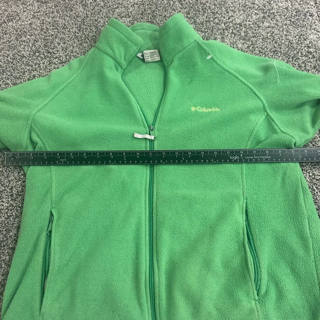 Columbia Green Fleece Zip-Up Jacket Size Large Unisex - Image 8