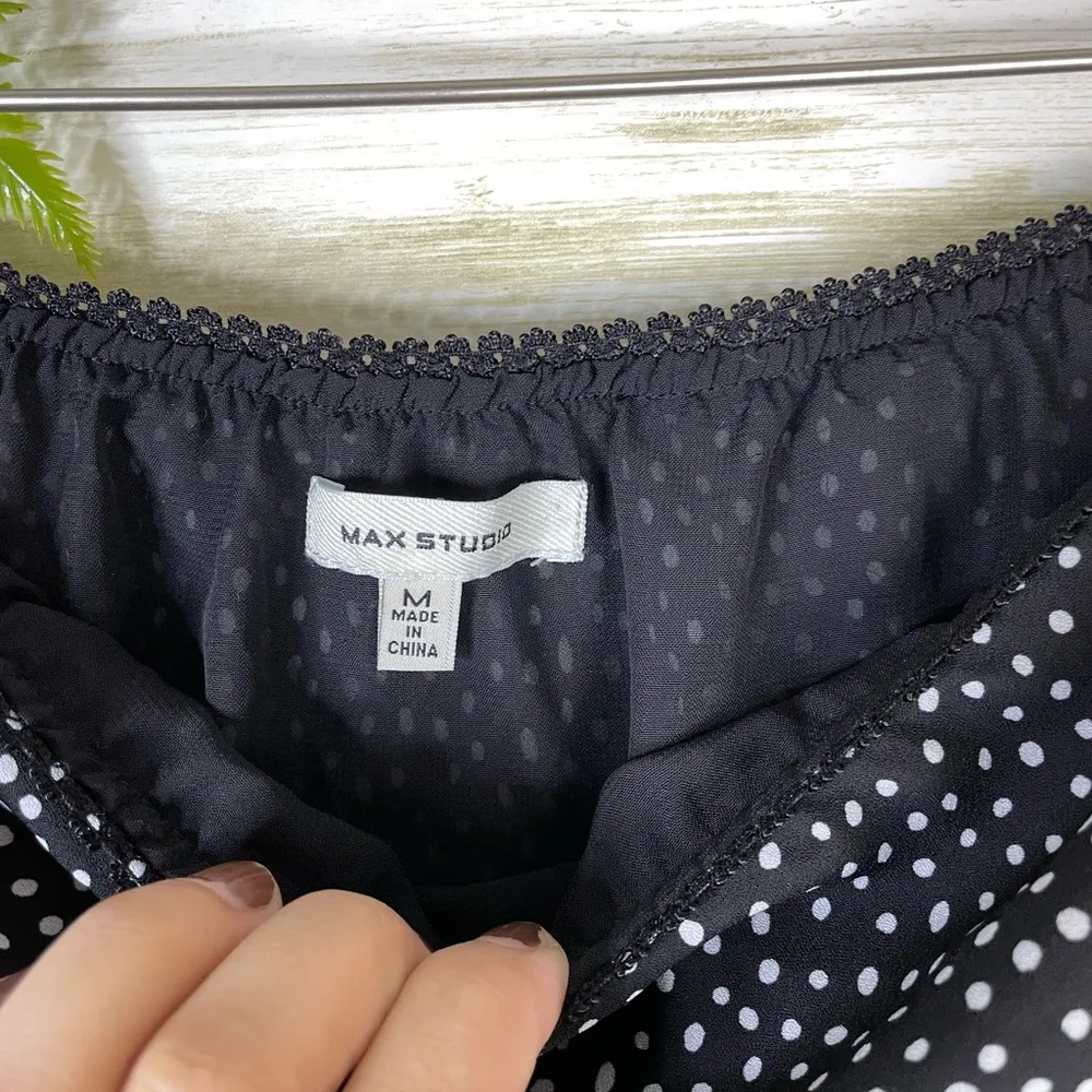 Max Studio Black And White Polka Dot Y2K Twee Skirt - Image 4