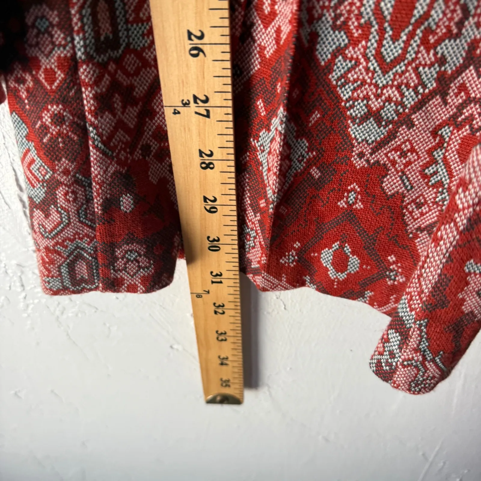 Bohemian 28 Paisley Wide‎ Leg Pants Festival Red Boho Hippie Flared Trousers - Image 4