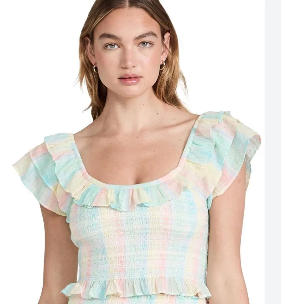 LoveShackFancy Saba Smocked Crop Top - Image 2
