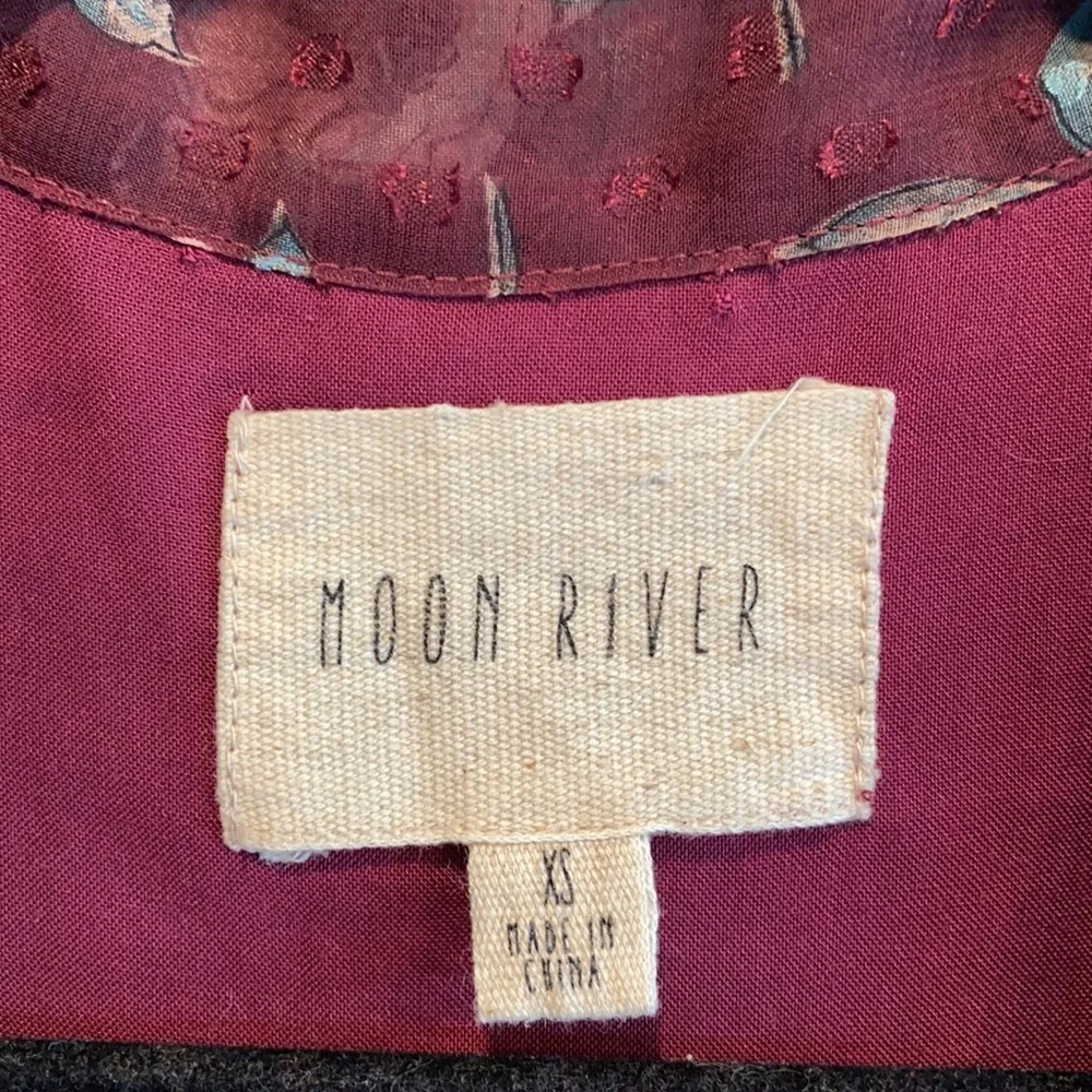 Moon River long sleeve mini dress XS floral - Image 5