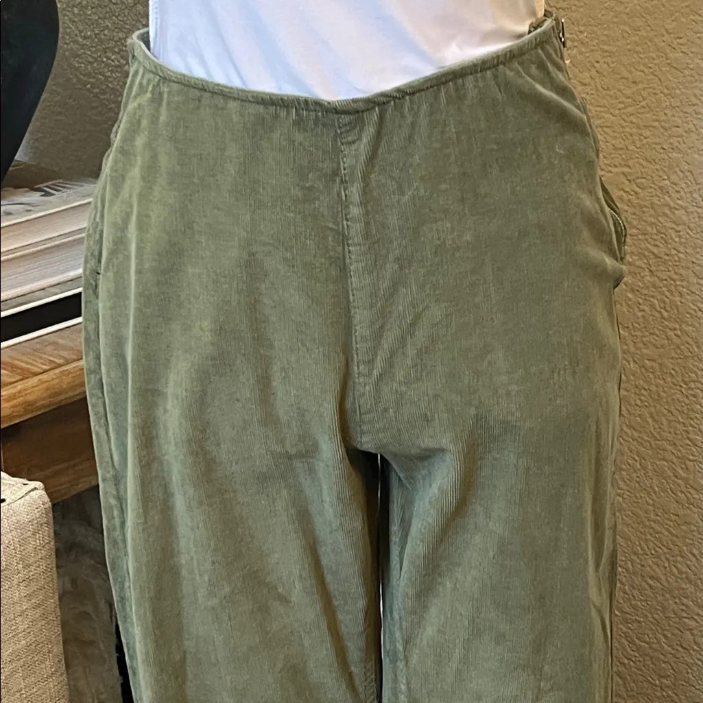 Free People Jenny High Rise Skinny Flare Pants Green Corduroy Size 28 - Image 4