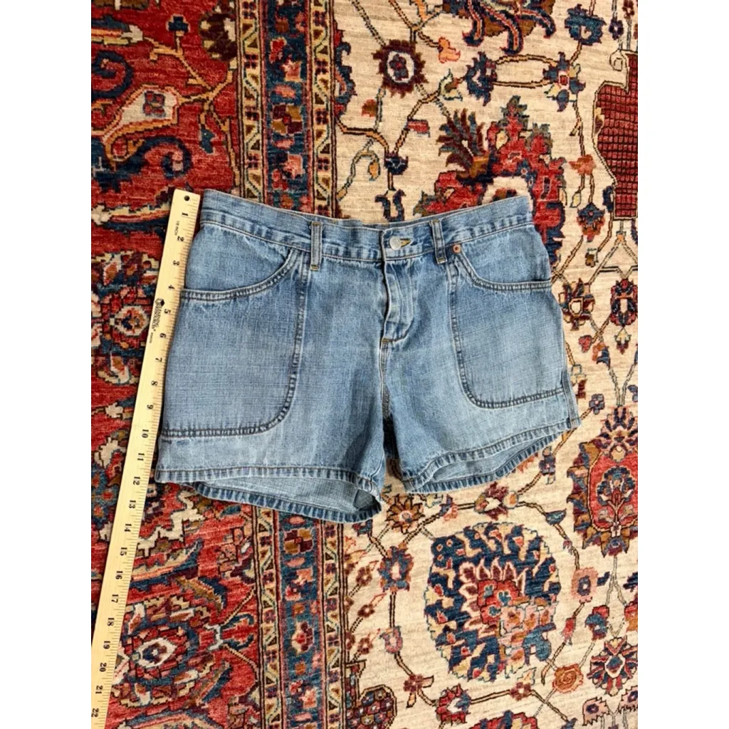 Polo Jeans Co Ralph Lauren Denim Shorts Women’s 10 High Rise Carpenter Pockets - Image 2