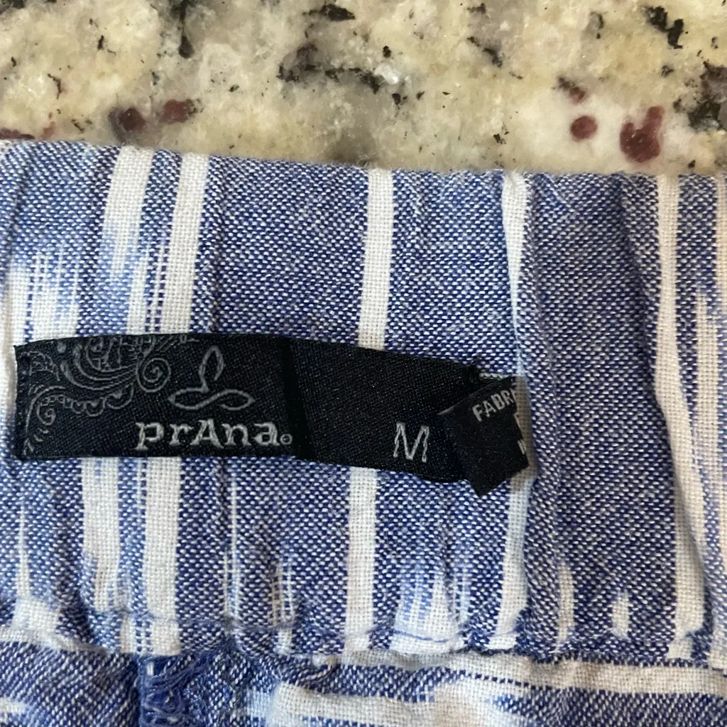Prana Blue and White Athletic Shorts - Image 2