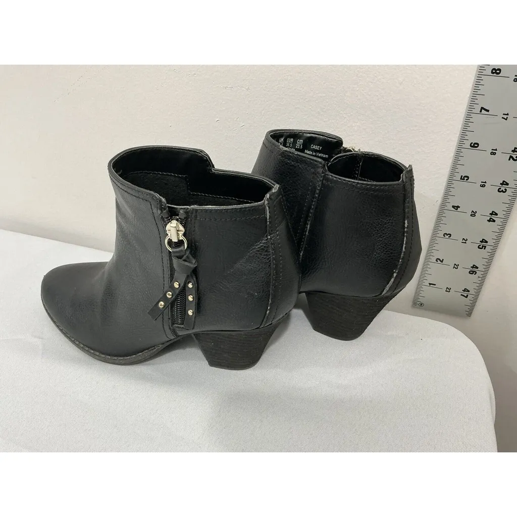Womans Dr Scholls Memory Foam Casey Size 6.5 M Black Zip Heel Booties - Image 4
