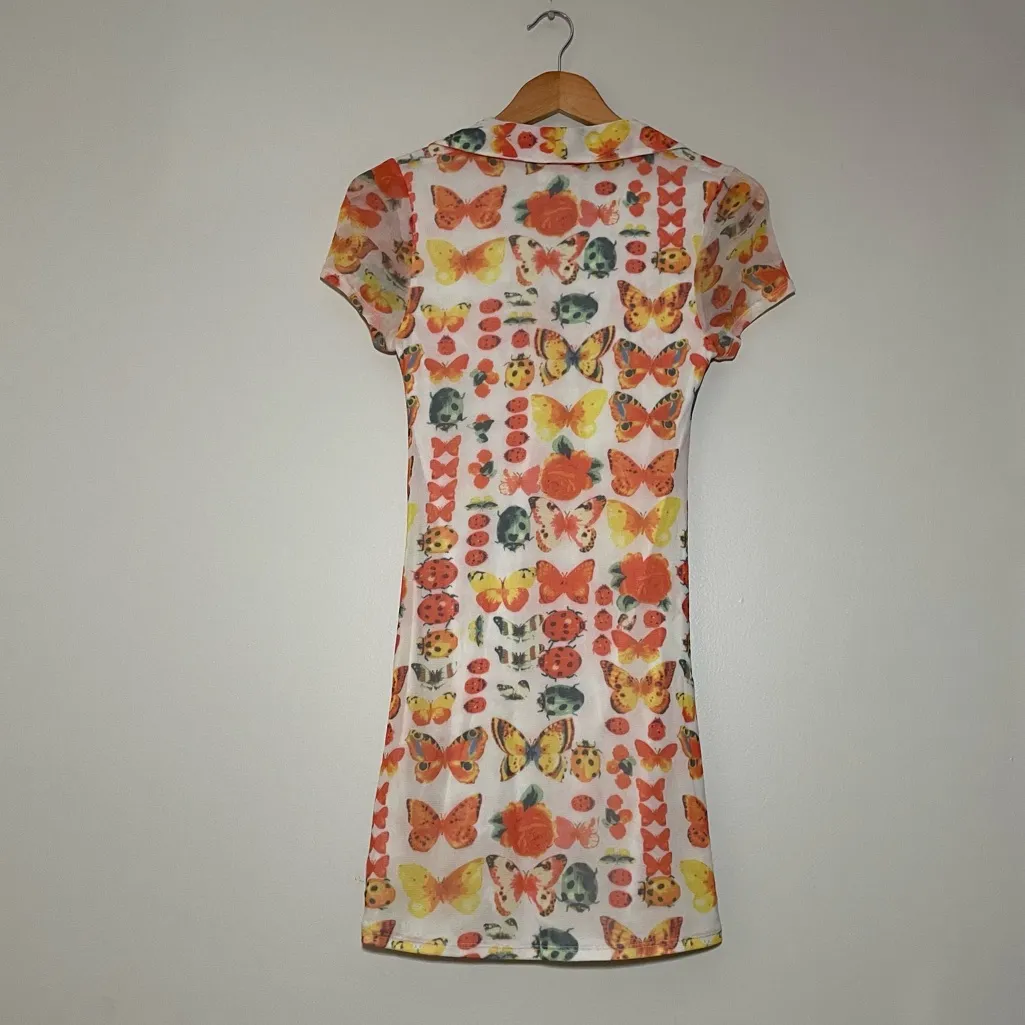 Urban Outfitters Riko Bodycon Butterfly Bug Mesh Dress - Image 6