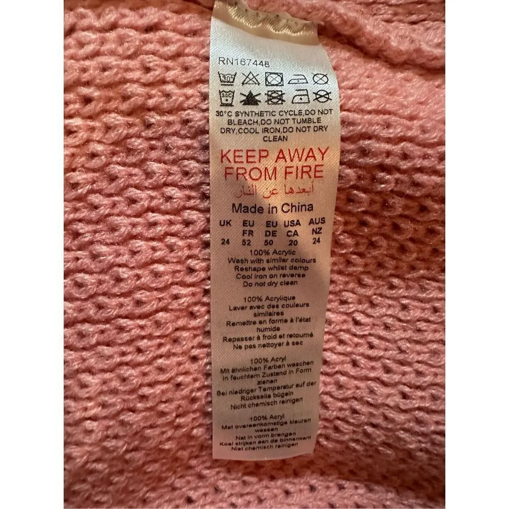 Prettylittlething Plus Pink Raw Hem Knit skirt sz 20 NWT - Image 9