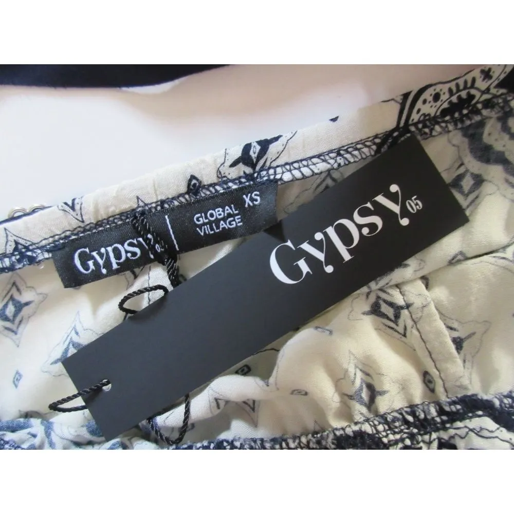 NWT Gypsy 05 Casablanca in Navy Rayon Voile Triangle X-Back Maxi Dress XS $210 - Image 4