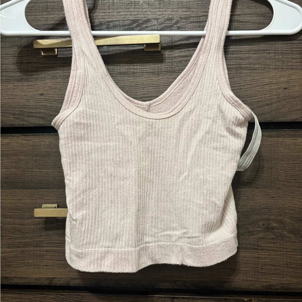 Pink Ribbed Tank Top urban outfitters - Image 3