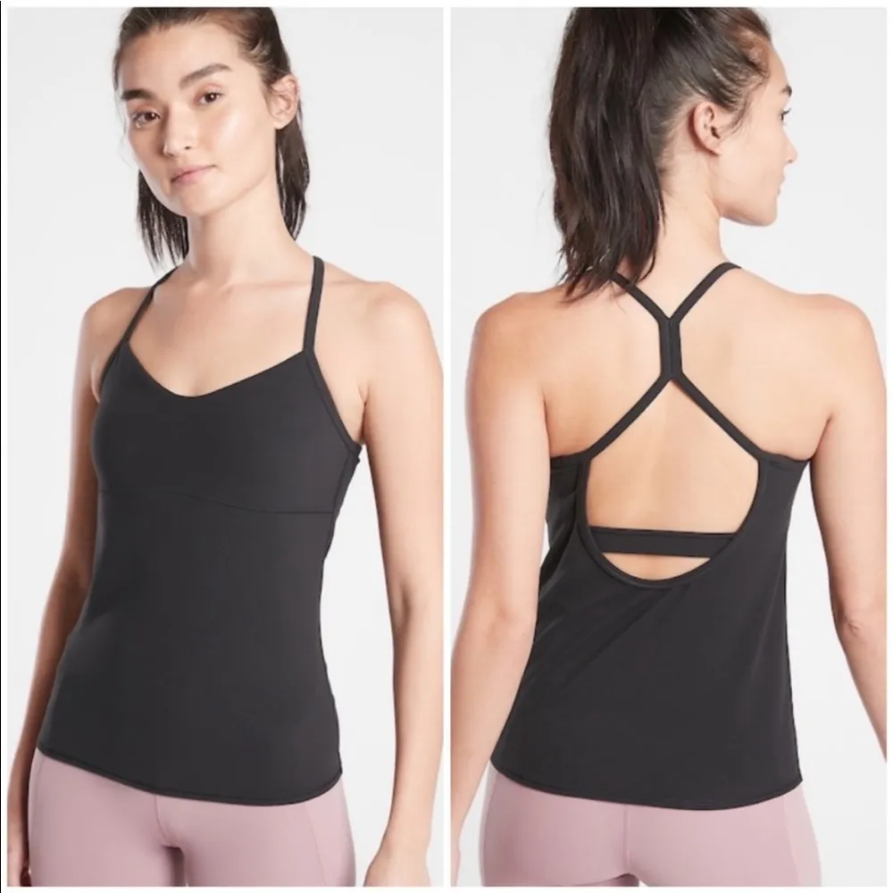 Athleta Black Vinyasa Support Tank Top Size Small - Image 2