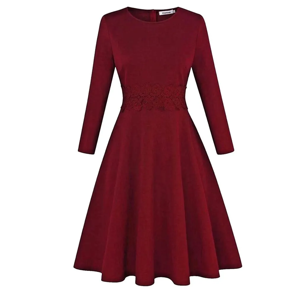 Clearlove Valentines Red Long Sleeve Elegant Cocktail Party Dress Size M NEW! Size M - Image 2