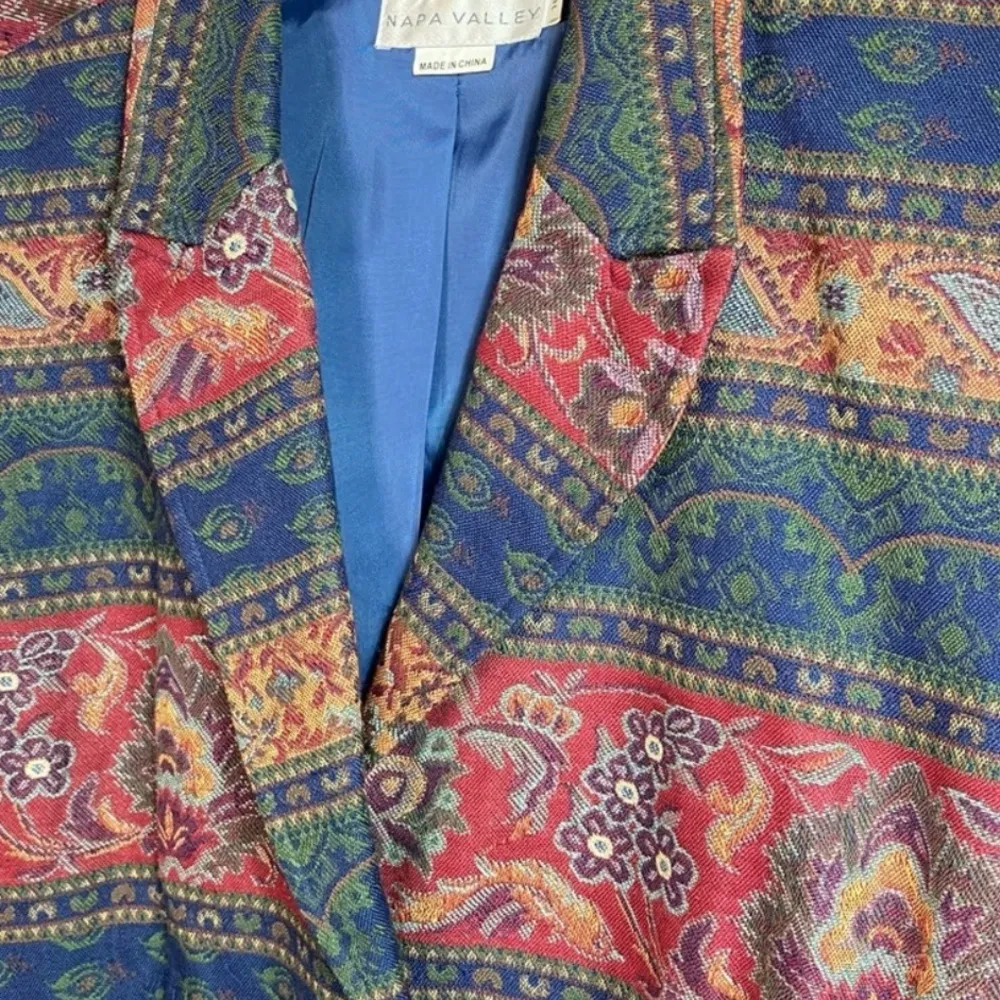 Vintage Boho Blazer Jacket Size L - Image 2