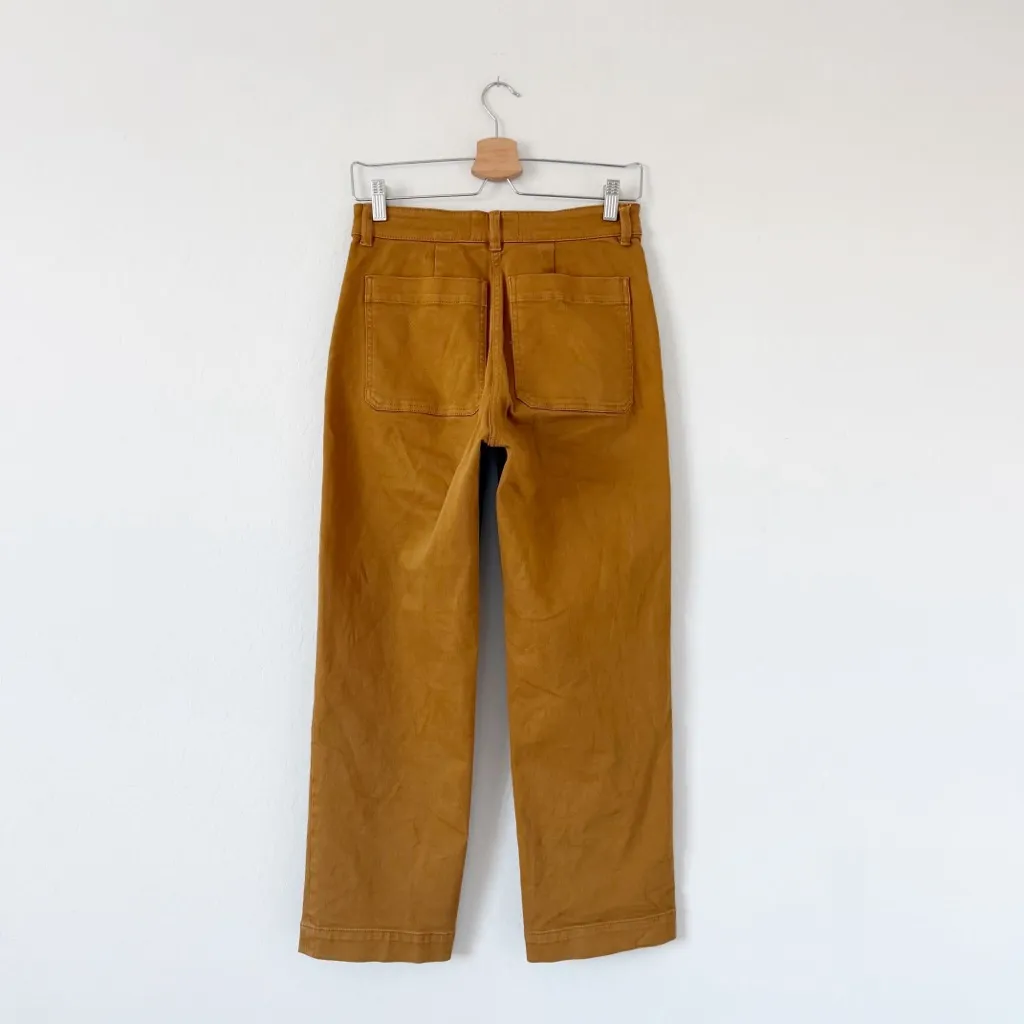 Everlane Cropped Straight Regular Mustard Brown Jean Excellent Condition Size 2 - Image 9