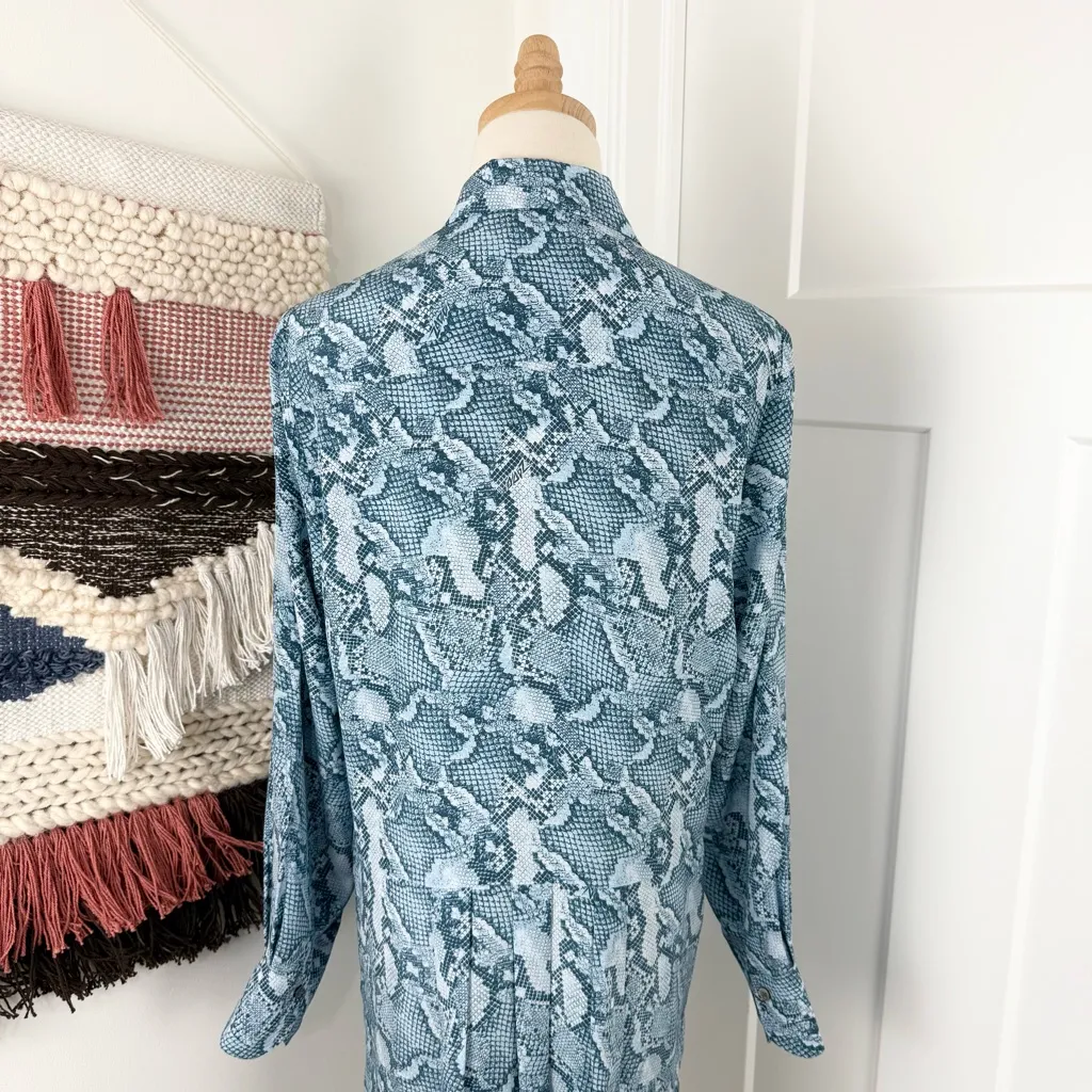 Zadig & Voltaire Rougi Snake Dress Blue Sz L - Image 9