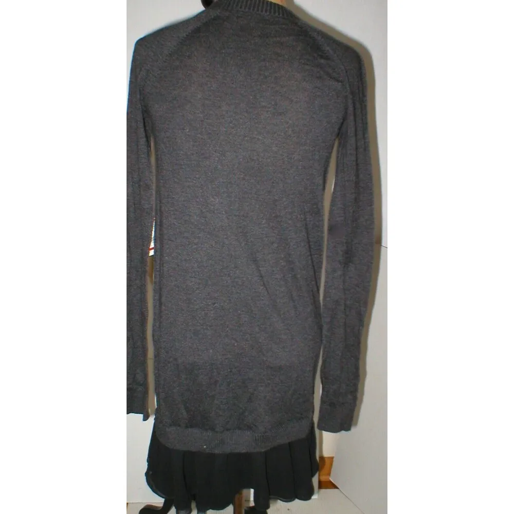 New NWT $109 Rachel Roy Dress Gray Black Sweater Small S Long Sleeves Viscose - Image 3