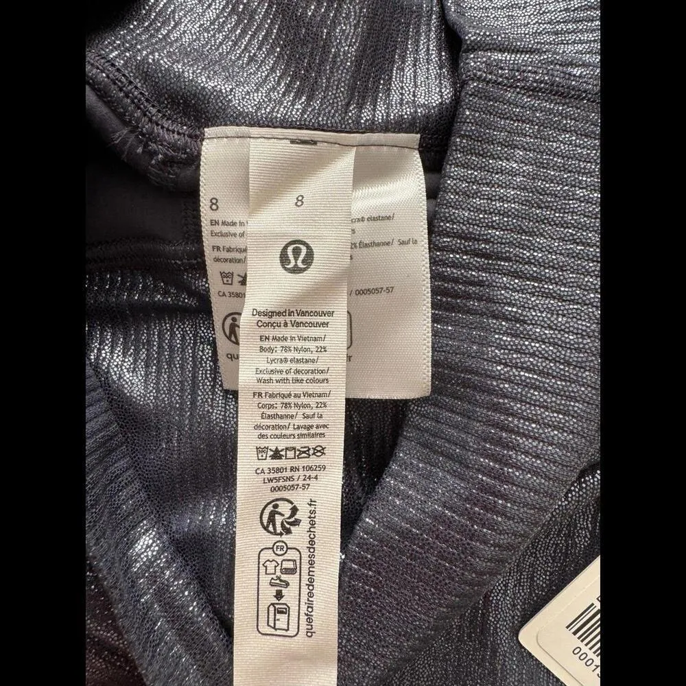 Lululemon Align Ribbed High Rise 25” Shine, Radiate Foil Black Night Size 8 NWT - Image 6