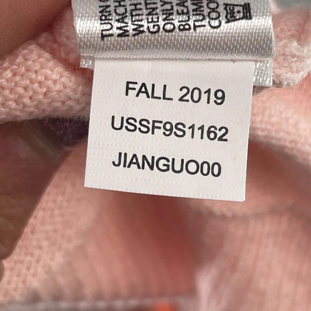 US Polo Assn Sweater Womens L Rose Pink Star Knit Pullover Layering Crew Neck NE - Image 10