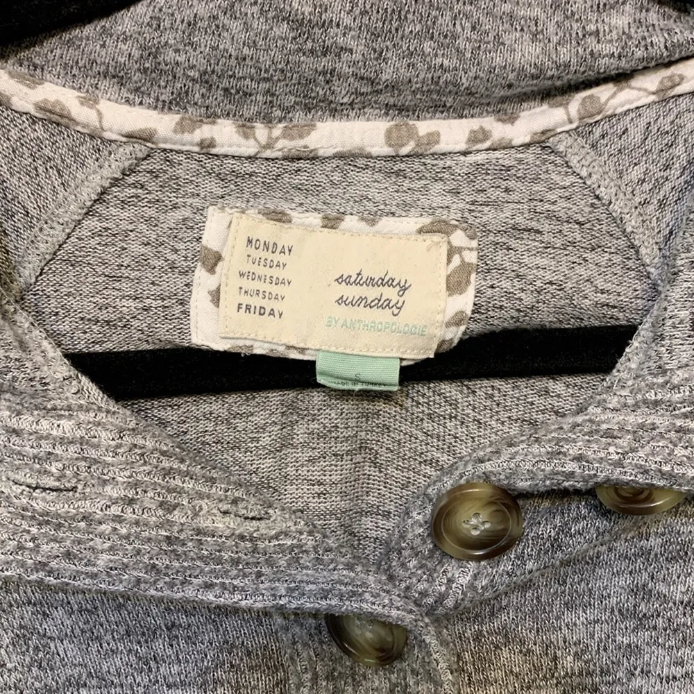 Grey Saturday Sunday sweater sz S casual comfy cozy lightweight fall preppy Gray - Image 2