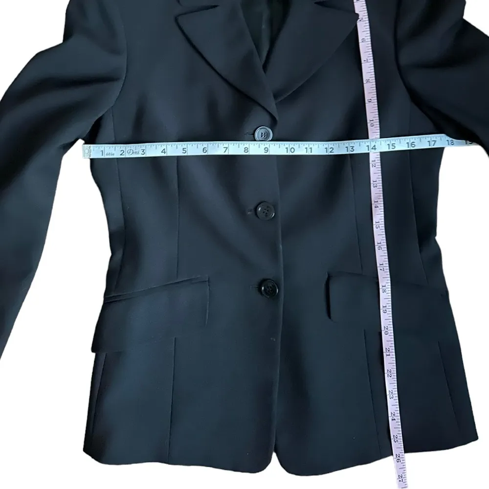 Benetton Size 42 Women Slim Fit Blazer Flap Pockets Buttoned Front Suit Jacket - Image 6