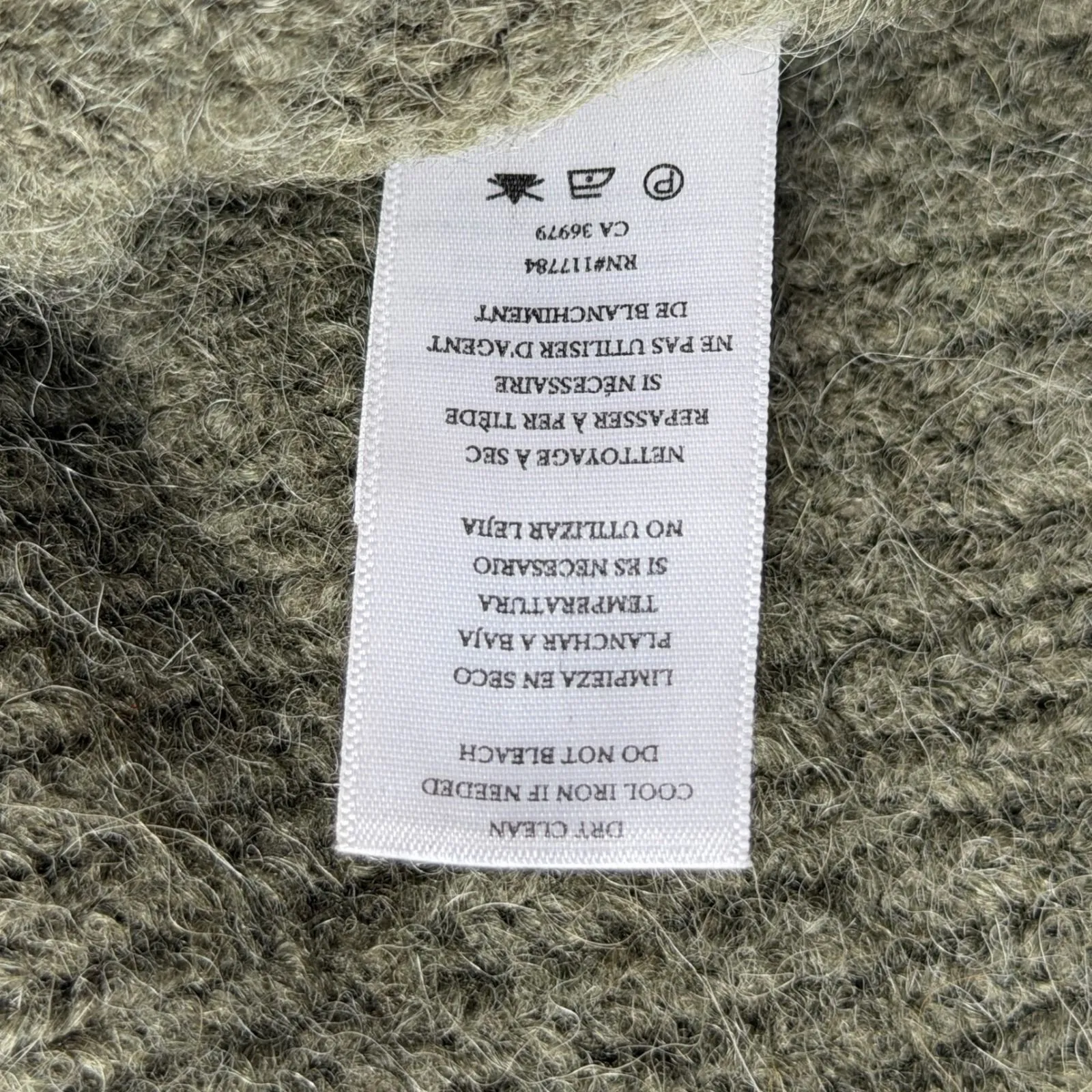 Rails Oslo Olive Green Cardigan Sweater Large Button Front Knit Fuzzy Oversized - Image 8