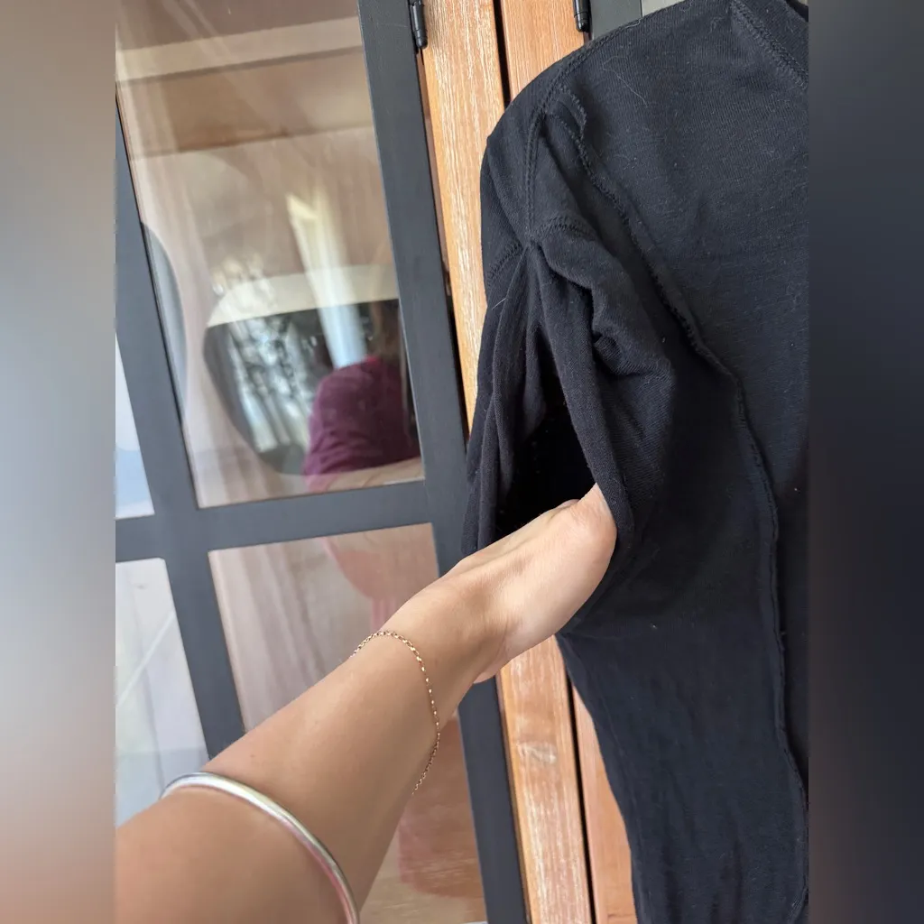 Current/Elliott The Pintucked Dress Caviar Destroy TShirt Mini short sleeve - Image 8