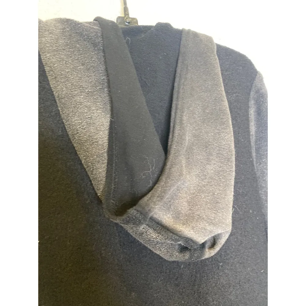 Free People Black Wool Snap Closure Hooded Military Jacket Oversized Sz Sm - Image 7