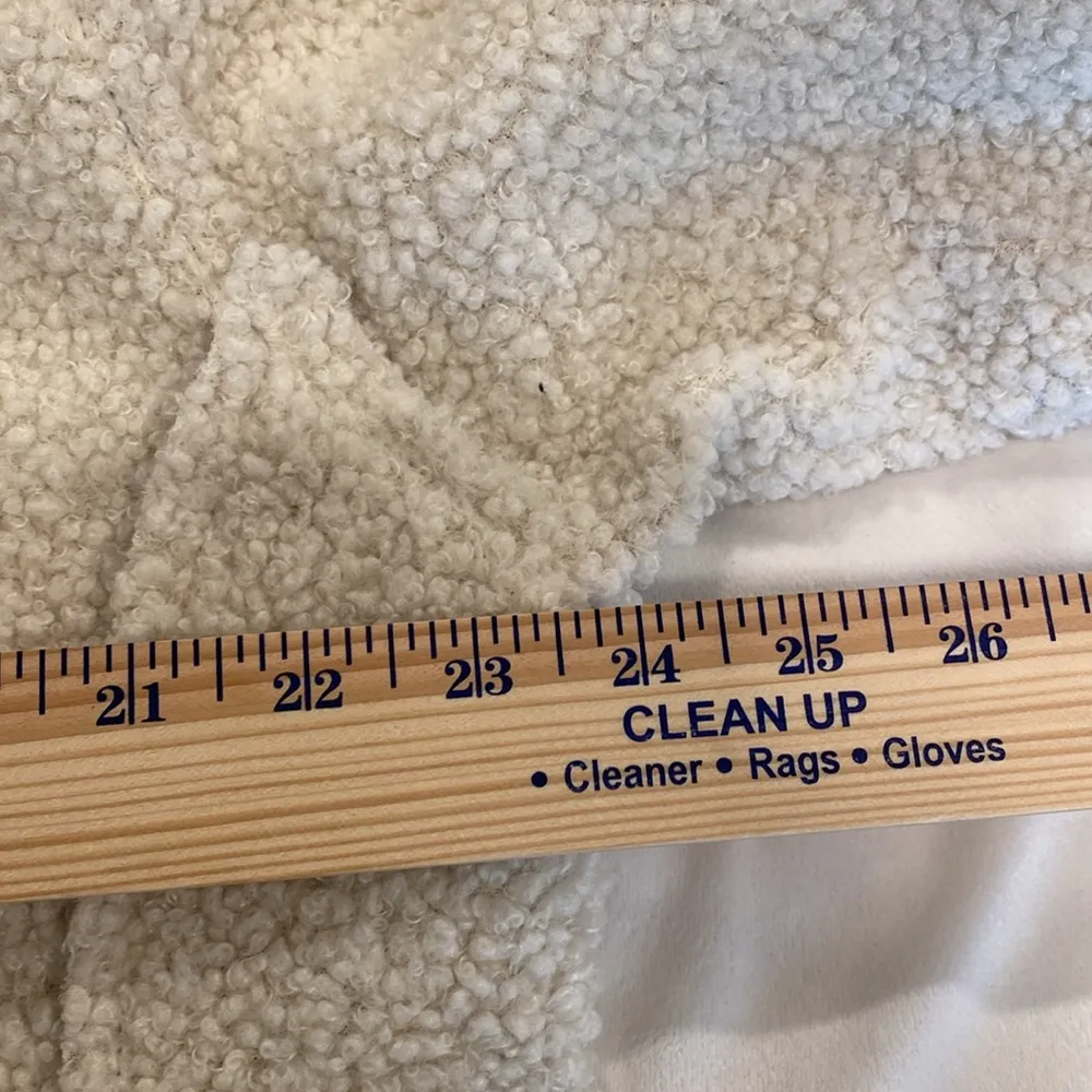 Sherpa Cream Boucle and Gray faux suede zip up Moto Jacket with pockets  XL - Image 9