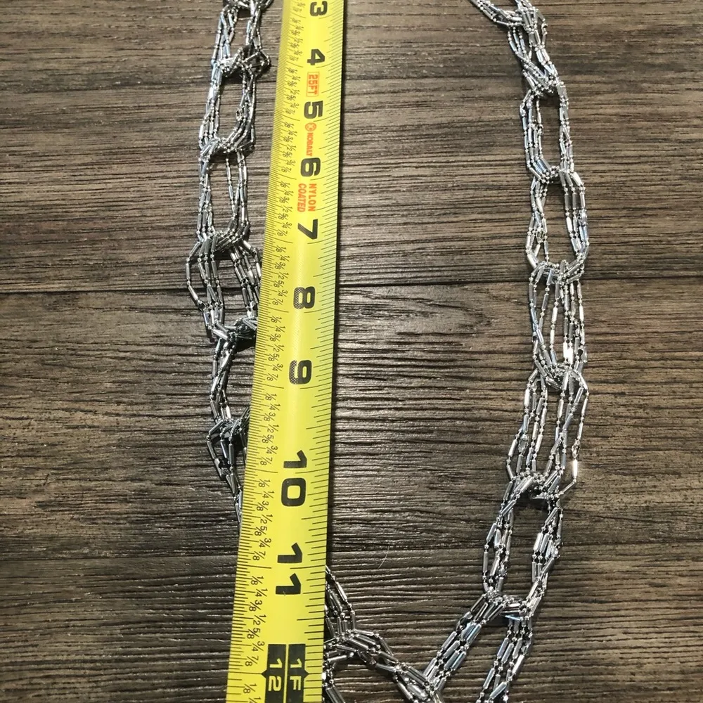 Large Silver Loop Necklace - Image 4