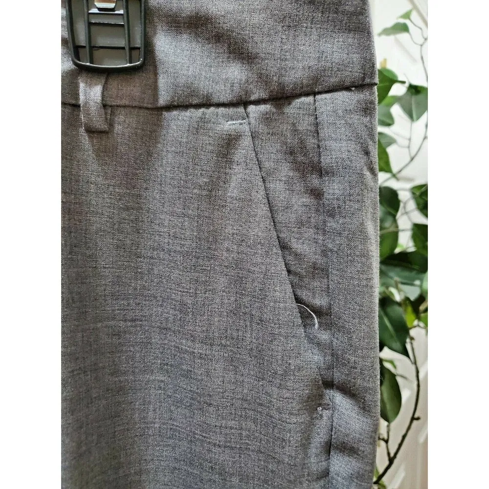 Banana Republic Women Solid Gray Wool Mid Rise Straight Legs Dress Pant Size 8P - Image 6