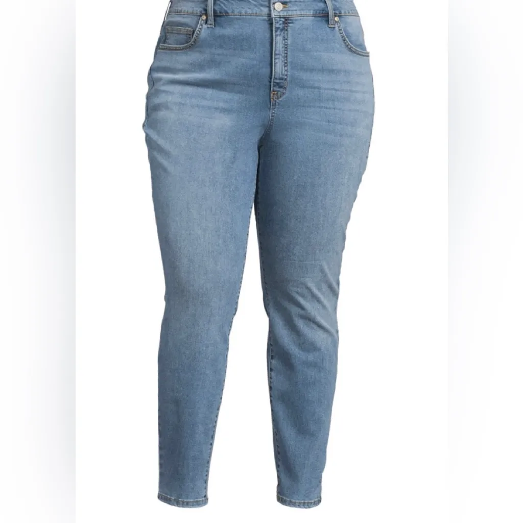 TERRA & SKY Womens Jeans Size 22W Petite High Rise Skinny Jeans Distressed New - Image 2