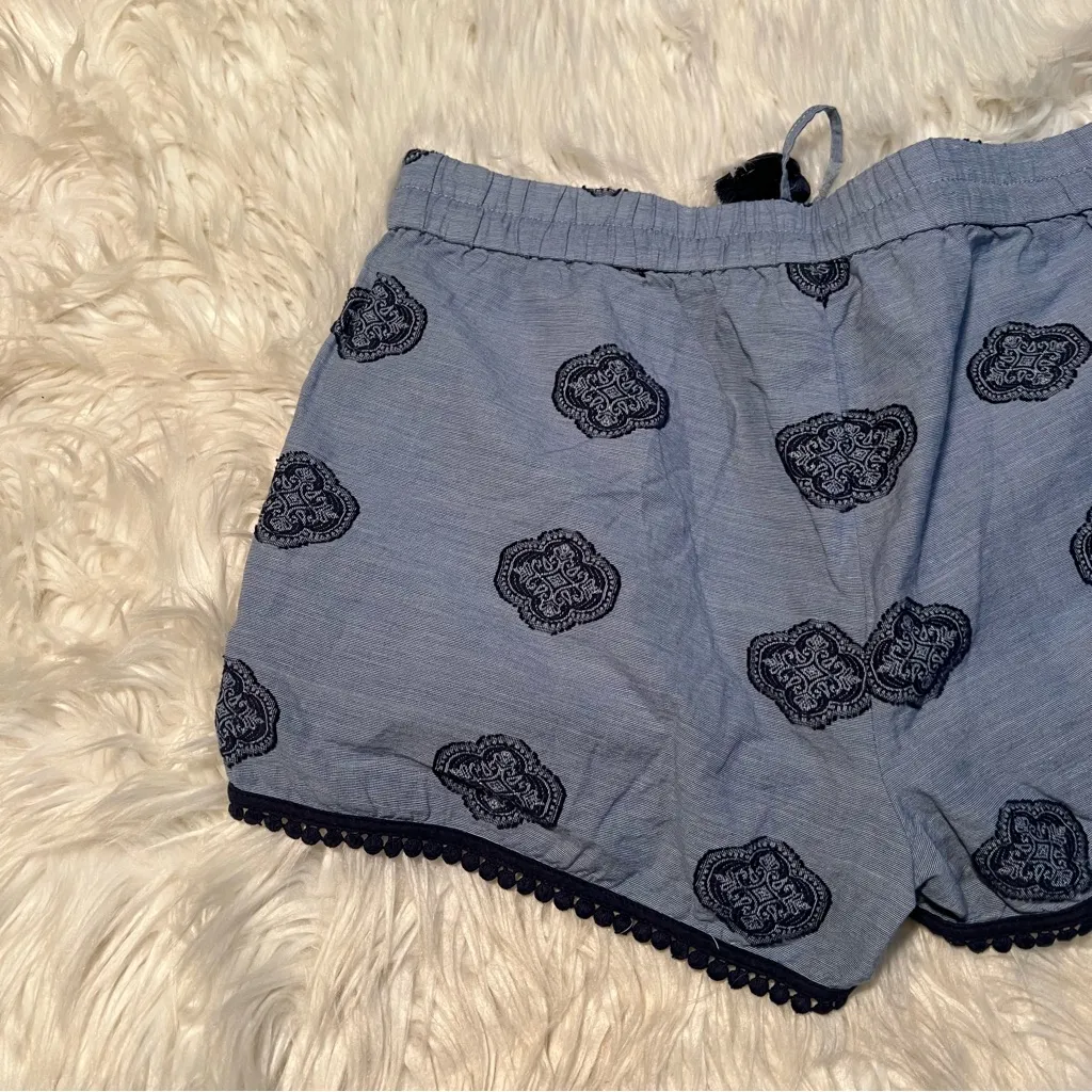 Loft Chambray Shorts Light Blue Navy Blue Geometric S - Image 6