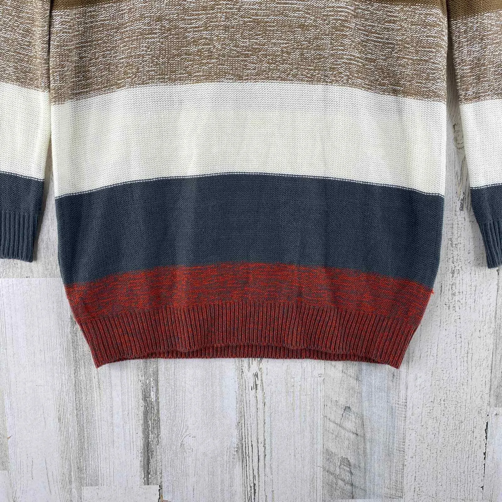 Jack by BB Dakota Sweater Dress Womens XS Orange Gray Striped Soft Acrylic Knit - Image 5