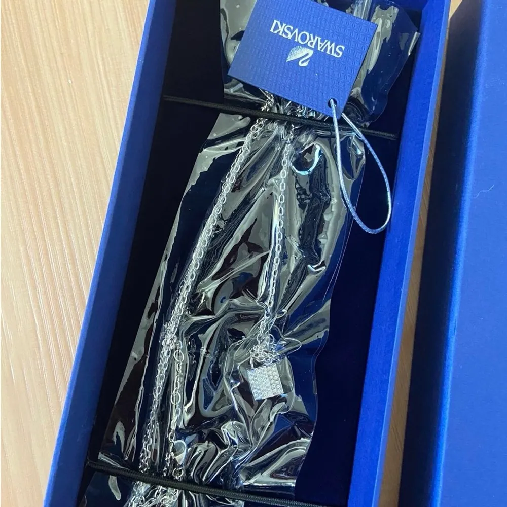 Swarovski Clear Crystal Jewelry Set CASE Necklace & Bracelet Padlock #5120621 - Image 10