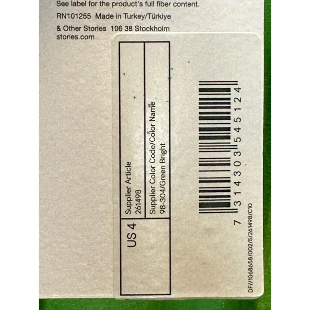 & Other Stories & Other Stories Women's Size 4 Green Midi Skirt Side Slit Elastic Waist NWT - Image 5