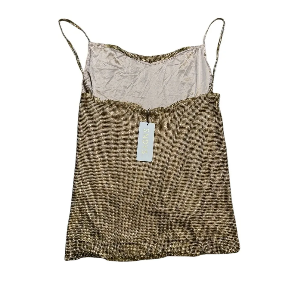 SNDYS - SUNSET DRESS GOLD BACKLESS MINI DRESS US 4 - Image 7