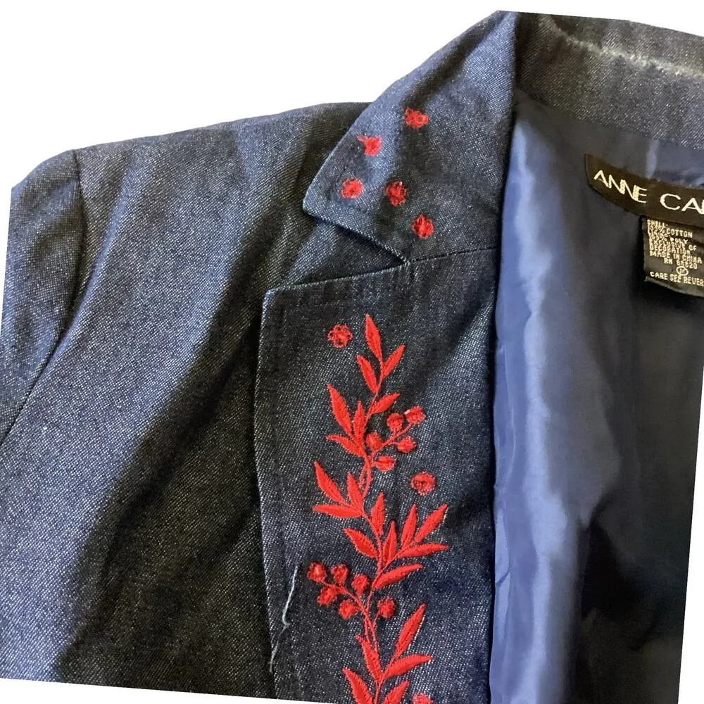 Anne Carson Lined Lightweight Denim Blazer - Image 5