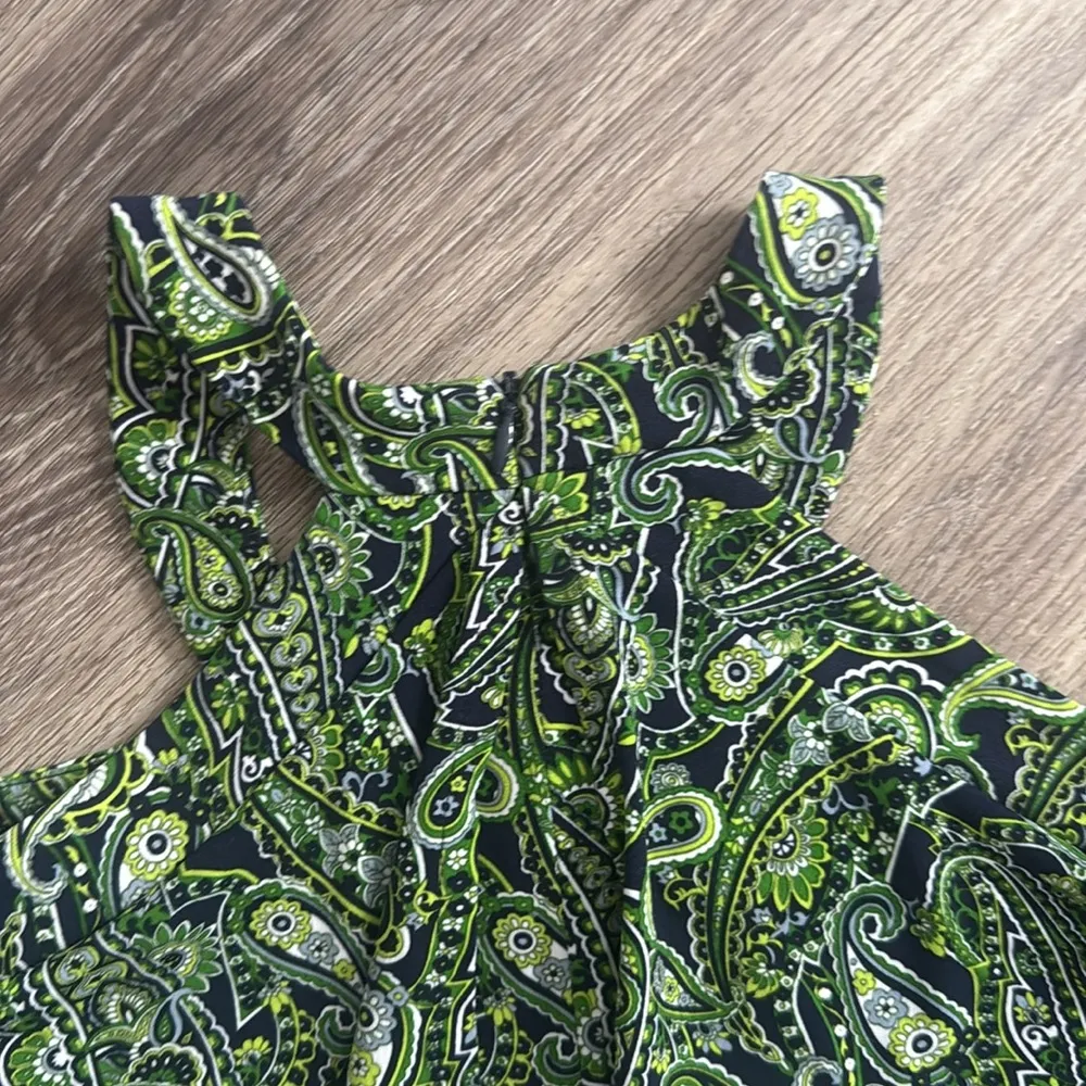 Michael Kors Blue and Green Camisole Top Paisley Tiered Blouse 1X - Image 4