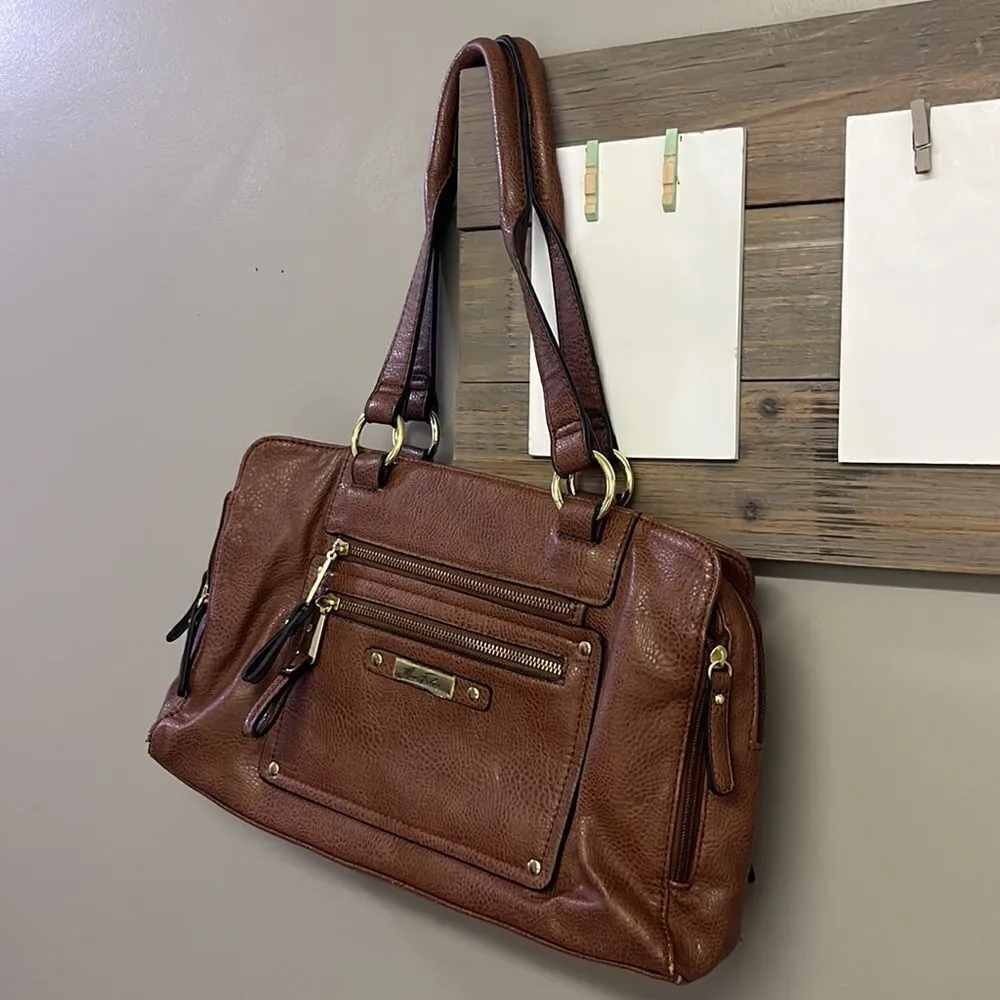 Marc Fisher  Brown Zip Code Buckle Saddle Handbag - Image 2