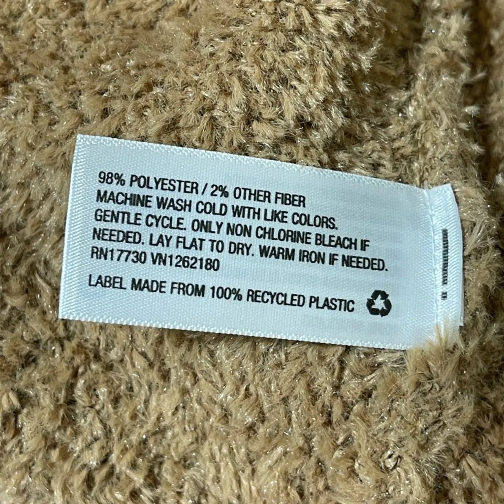 Stars Above Fuzzy Pullover Tan XL Extra Large Scoop Neck Soft - Image 5