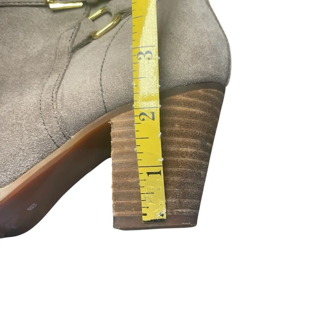Ralph Lauren Women’s Macie Gray Suede Leather Bootie Boots‎ 8B Buckle Strap Heel - Image 6