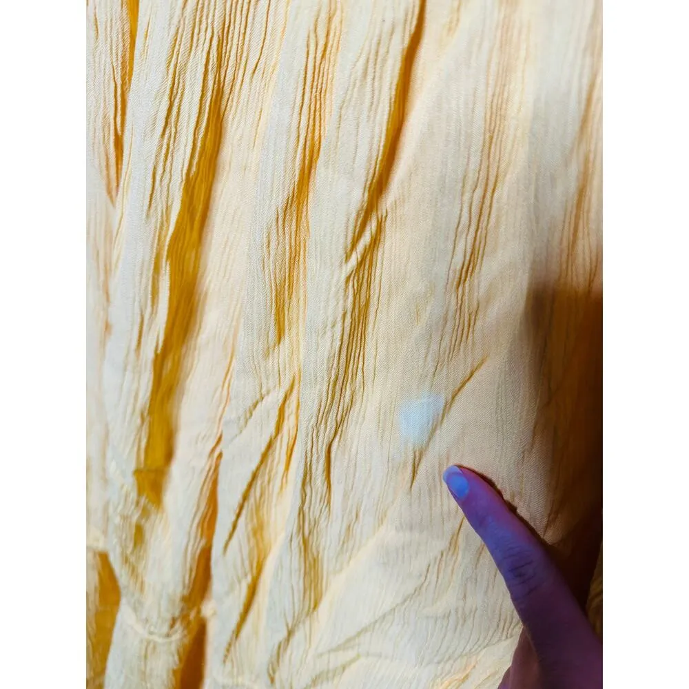 JONATHAN SIMKHAI Daffodil Lina Lightweight Crinkle Teardrop Cutout Maxi Dress L Yellow Size L - Image 15