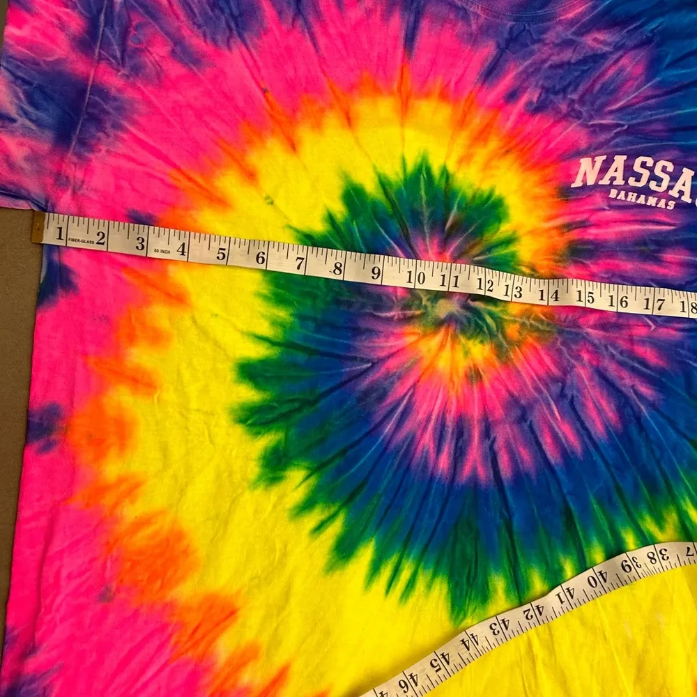 Tie dye Vintage, NASSAU BAHAMAS COOL long sleeve t shirt - Image 2