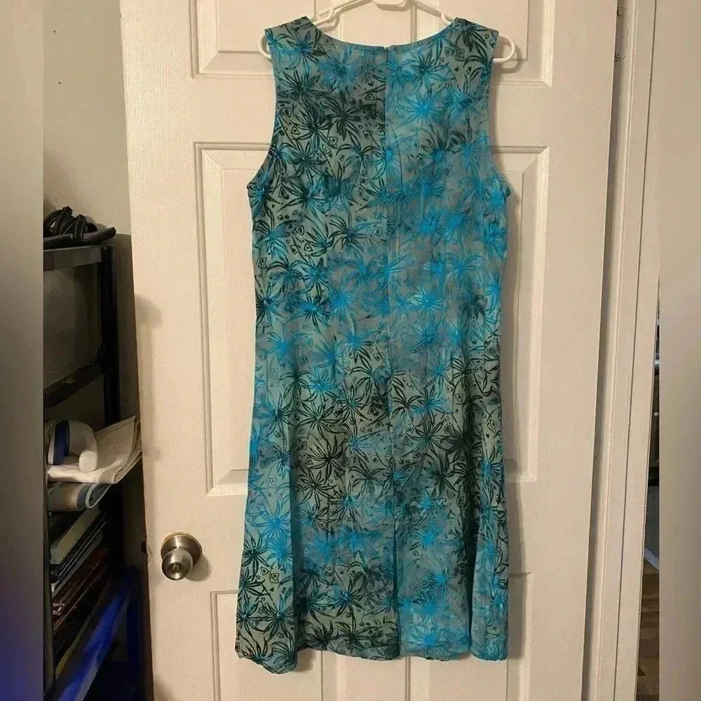 Sleeveless Tank Teal Black Olive‎ Green Floral Dress XL *NWT* Blue - Image 2