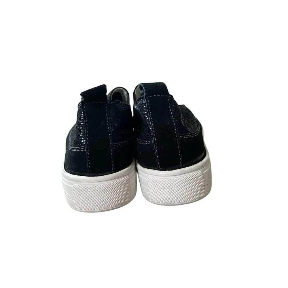 BM  women's black with white rubber soles slip on casual shoes 8-8.5 - Image 5