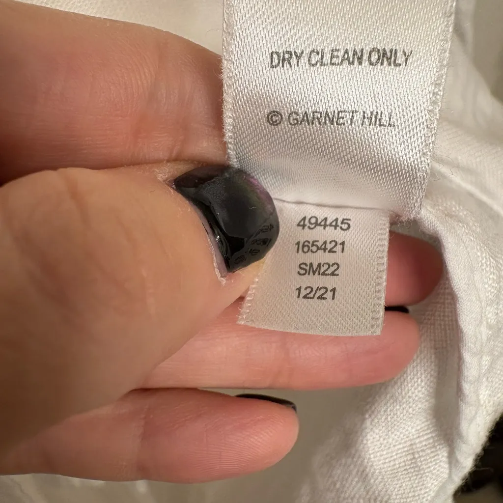 Garnet Hill White Linen Blazer Lightweight Relaxed Fit Coastal Minimalist Medium - Image 5