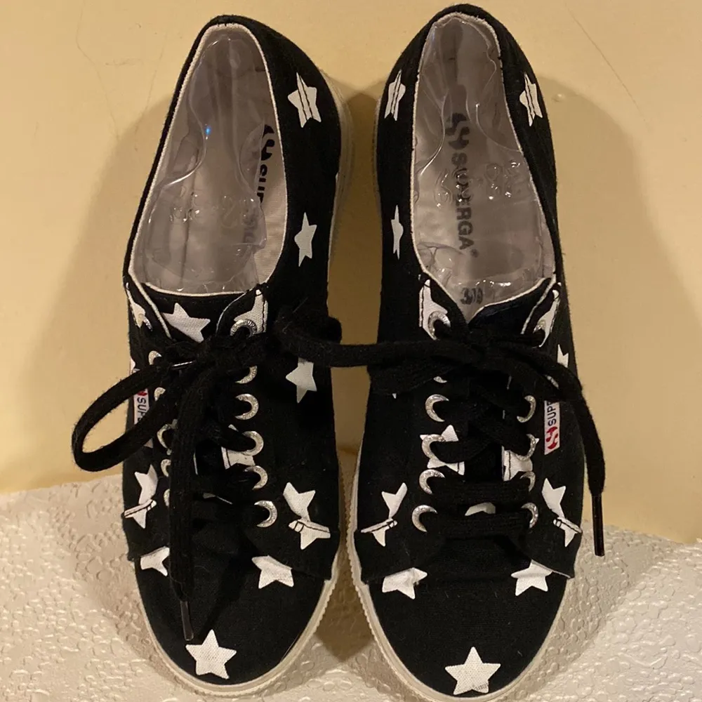 Superga Fantasy Black Canvas White Stars 39 - Image 6