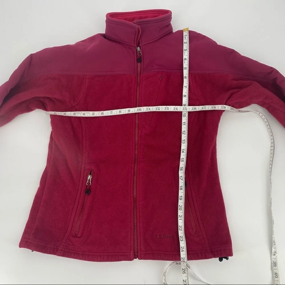 L.L. Bean Fleece full zip Jacket Coat ‎ Size Medium Thinsulate Flex pink Purple - Image 5