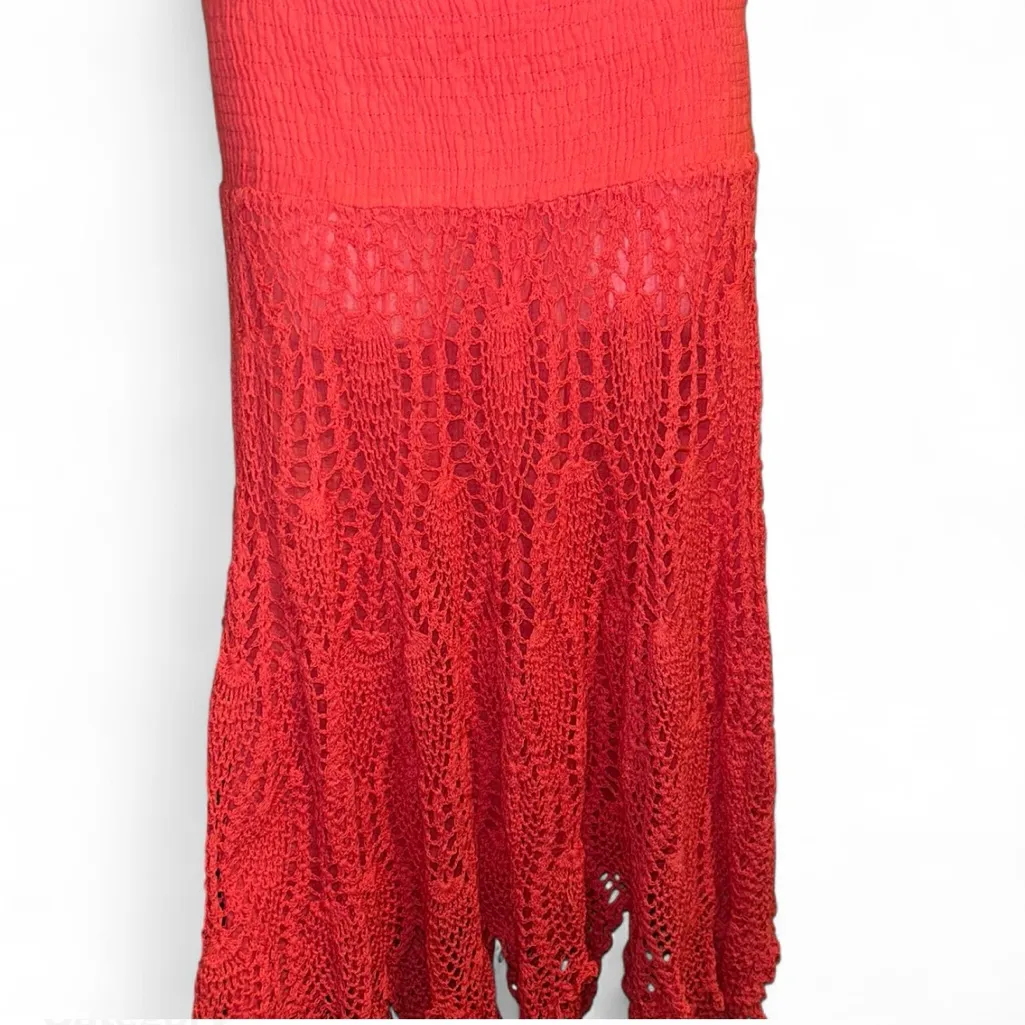 Raviya Vibrant Red Crochet Skirt Size L - Image 4