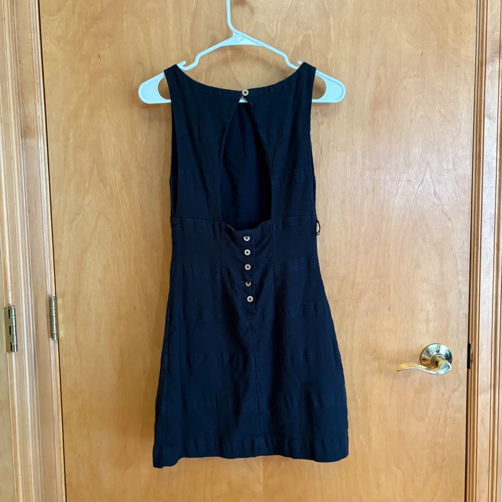 Free‎ People Women's Black Sleeveless Mini Dress Open Back Casual Summer - Image 3